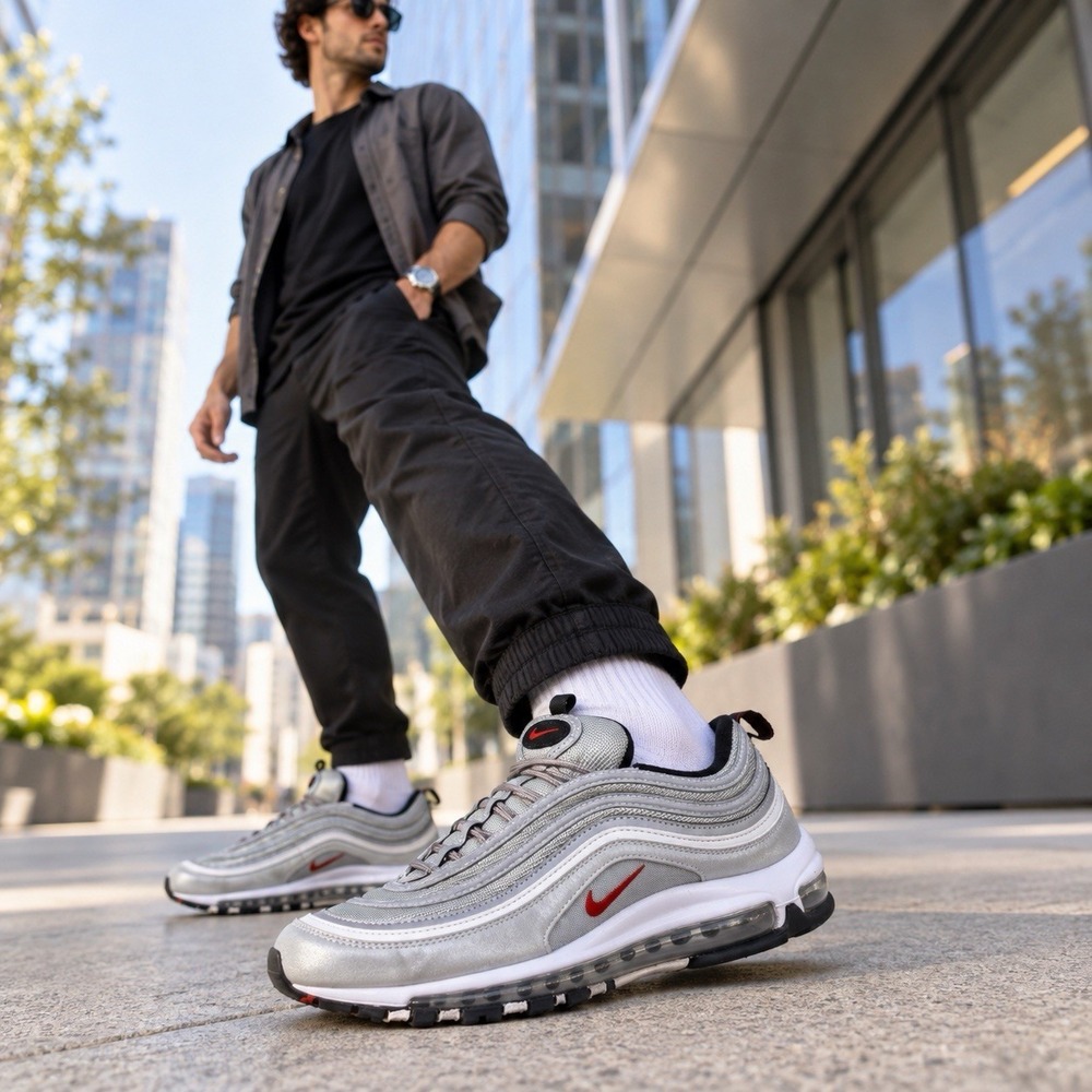 Nike Air Max 97 OG QS Silver Bullet Men's Size 11 Metallic Silver 884421-001
